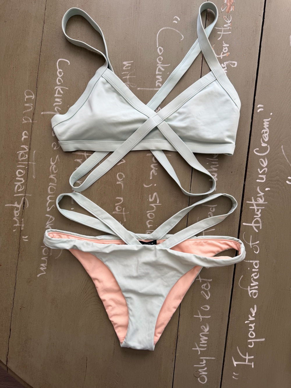 Kendall & Kylie Mint Crisscross Bikini Set